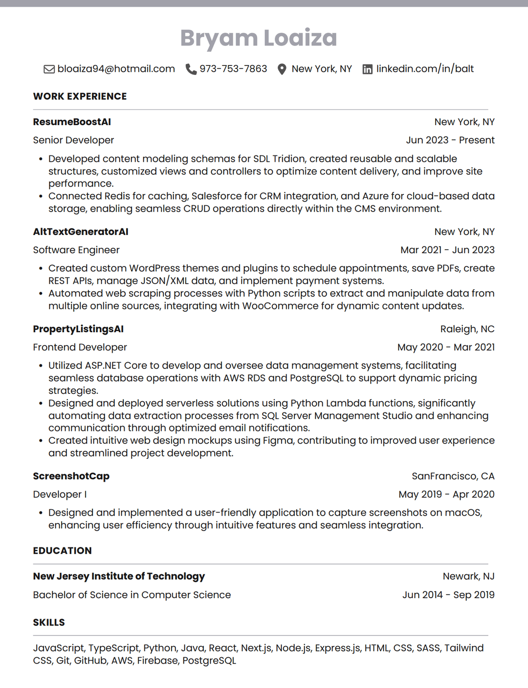 Resume Template 5